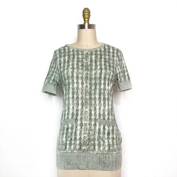 Anthropologie Pilcro Contrary to Winter Tee Womens Small Cable Knit Print - Picture 3 of 13